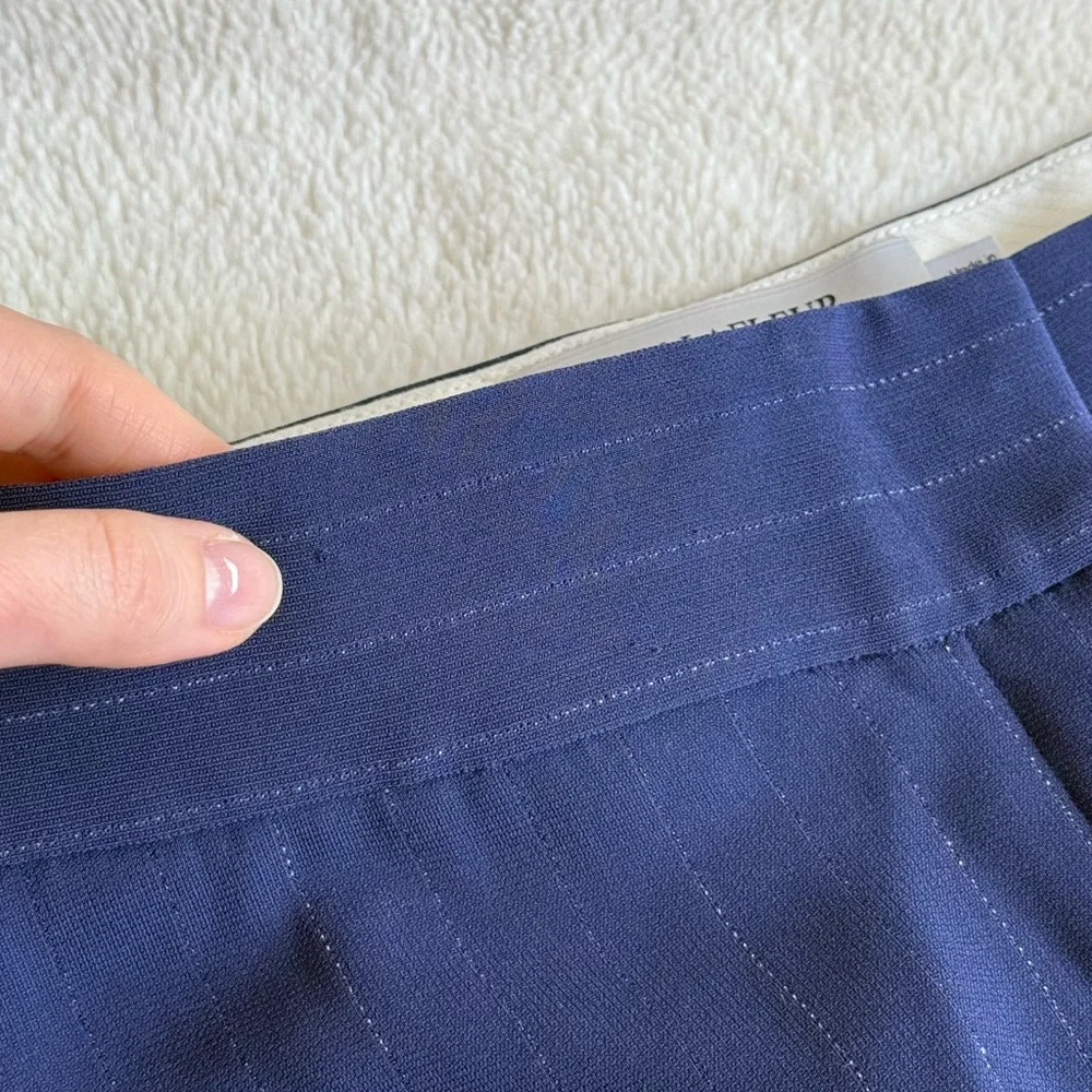 M.M. Lafleur The Zhou Culotte Navy Blue Striped Wide Leg Pants S (4) - Picture 11 of 12